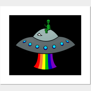 Peace Rainbow UFO Posters and Art